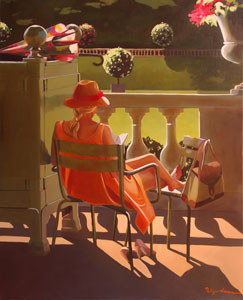 CLIQUEZ POUR AGRANDIR L'ELEGANTE AU JARDIN DU LUXEMBOURG 100X81 hst